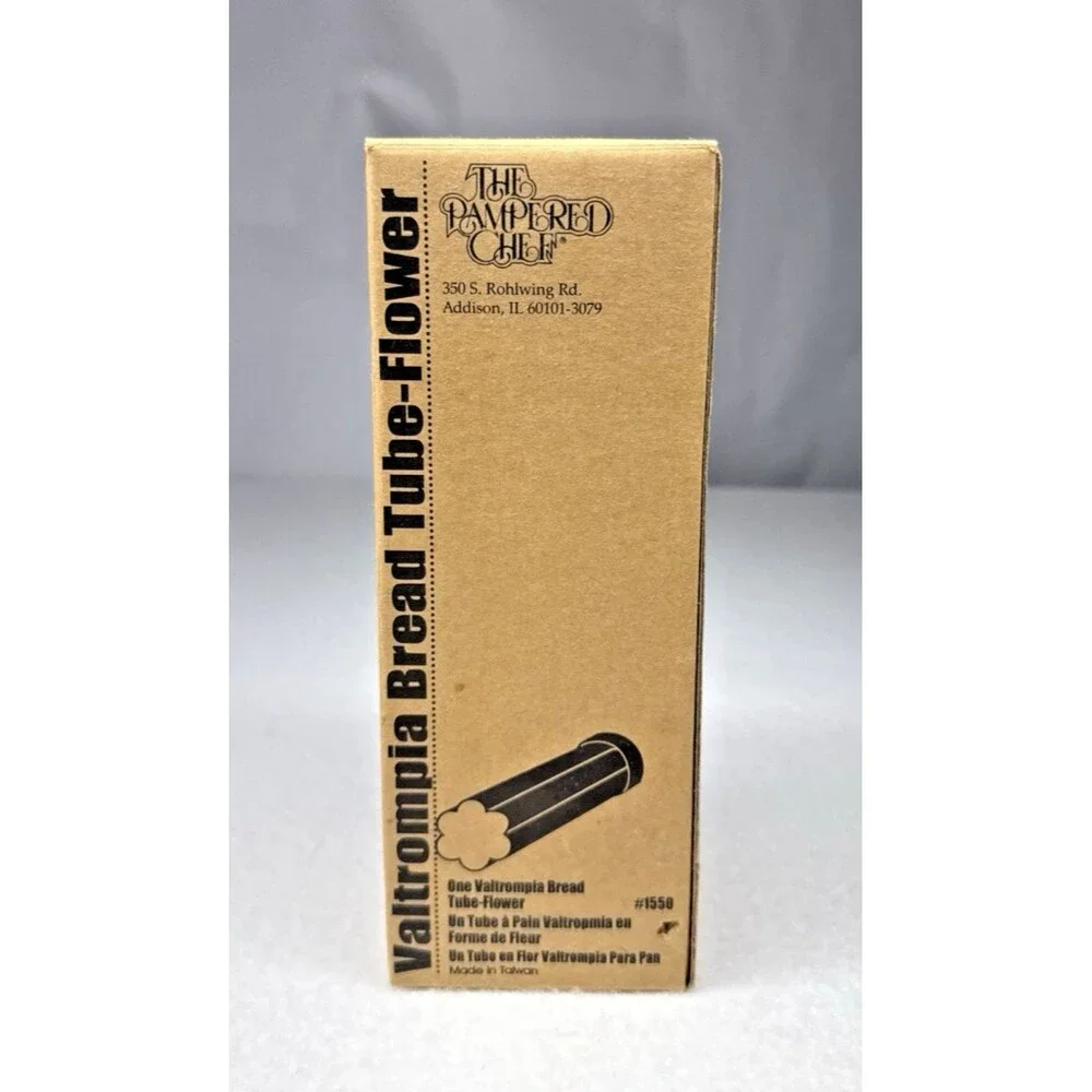 Pampered Chef #1550 Valtrompia Flower Bread Tube Mold Box Recipe Book Vintage